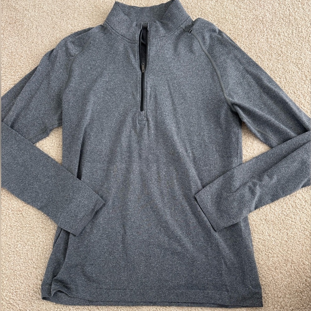 Lululemon Men's Gray Quarter-Zip Pullover, Medium
